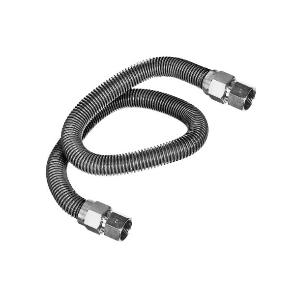 Flextron Gas Line Hose 5/8'' O.D. x 24'' Length with 3/4" FIP Fittings, Stainless Steel Flexible Connector FTGC-SS12-24O - main